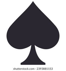 Illustration of playing card spades symbol isolated on white background.