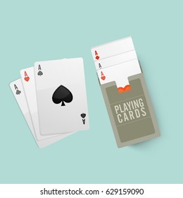 Illustration of playing cards for Casino concept.