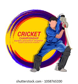 illustration of playing cricket championship  of Stadium of Cricket with ball on pitch