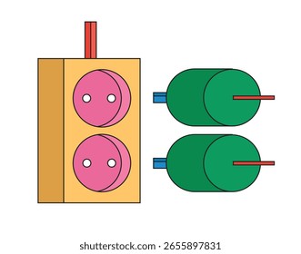 Illustration plug adaptador elétrico design exclusivo