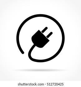 Illustration of plug icon on white background