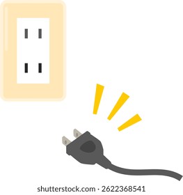 Illustration of a plug removed from outlet