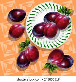 illustration plum