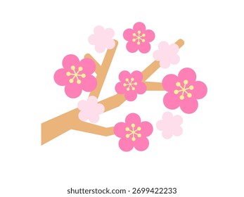 Illustration of plum tree icon.