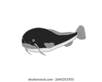 Illustration of a plump catfish with whiskers
