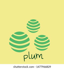 Illustration of plums on yellow background