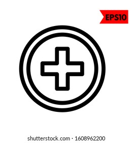 illustration of plus flat icon