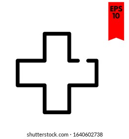 illustration of plus flat icon