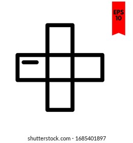 Illustration von Plus-Flachsymbol