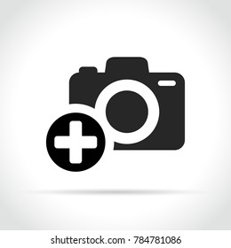 Illustration of plus sign on camera icon