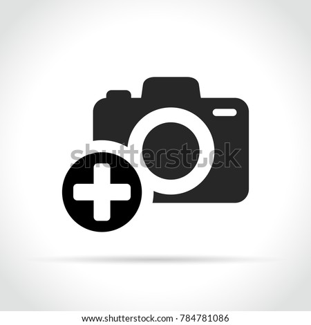 Illustration of plus sign on camera icon