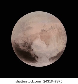Illustration of Pluto, Vector illustration