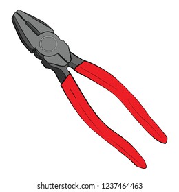 Illustration of a plyer. Flat color vector. EPS10