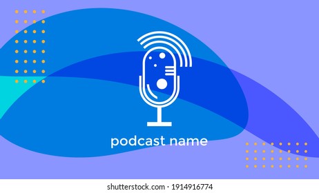 ILLUSTRATION PODCAST DESIGN WITH MICROPHONE COLORFUL BACKGROUND TEMPLATE 