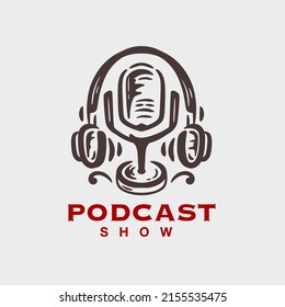 illustration podcast show logo for creative studio