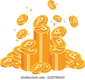 Illustration of point coins piling up