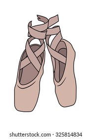 Illustration of pointe shoes