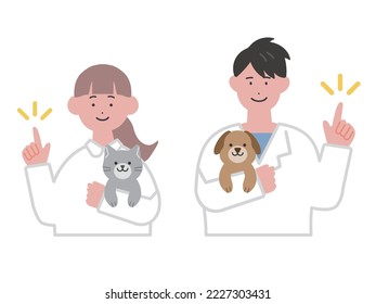 Illustration of a pointing veterinarian