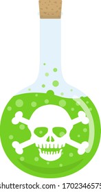 Illustration of poison. 
Illustration of flask.