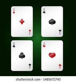 Illustration of poker cards. Illustration of aces.