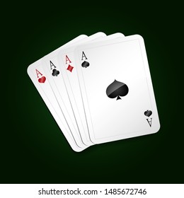 Illustration of poker cards. Illustration of aces.