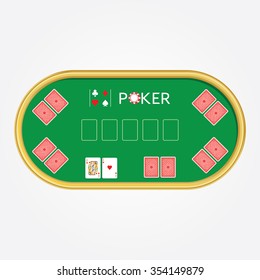 Illustration for a poker game with playing cards and chips