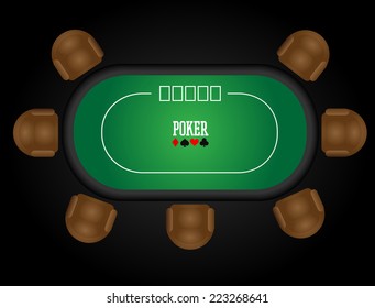 Illustration of a poker table