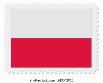 illustration Poland flag stamp