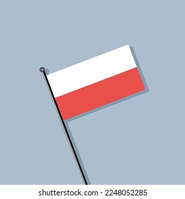 Ilustración de la plantilla de bandera de Polonia