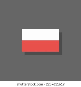Ilustración de la plantilla de bandera de Polonia