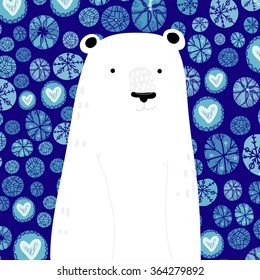 Illustration with polar bear.