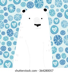 Illustration with polar bear.