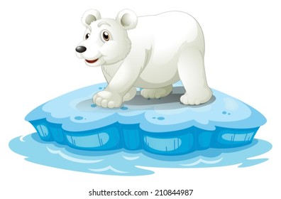 Illustration of a polar bear on iceberge