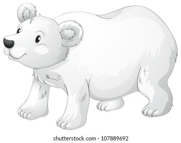 Cartoon Polar Bear Isolated On White Stock Vector (Royalty Free ...