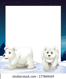 Illustration of polar bear template