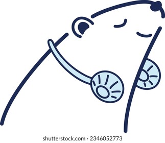 Illustration eines Eisbären mithilfe eines Halsgeblüfters