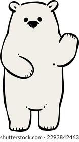 Illustration of a polar bear waving with one hand
