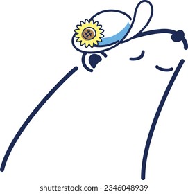 Illustration of a polar bear wearing a hat