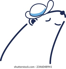 Illustration of a polar bear wearing a hat