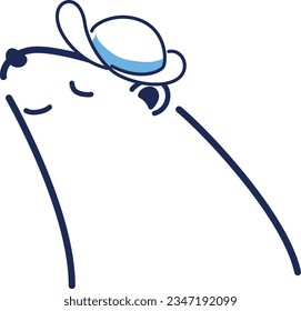 Illustration of a polar bear wearing a hat