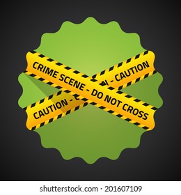Illustration of Police Barricade Tape Flat icon vector background