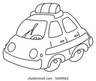 illustration of a police car outlined