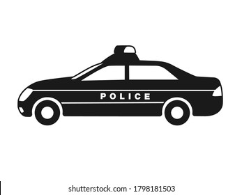 Illustration des Polizeiautos Silhouette Symbol.