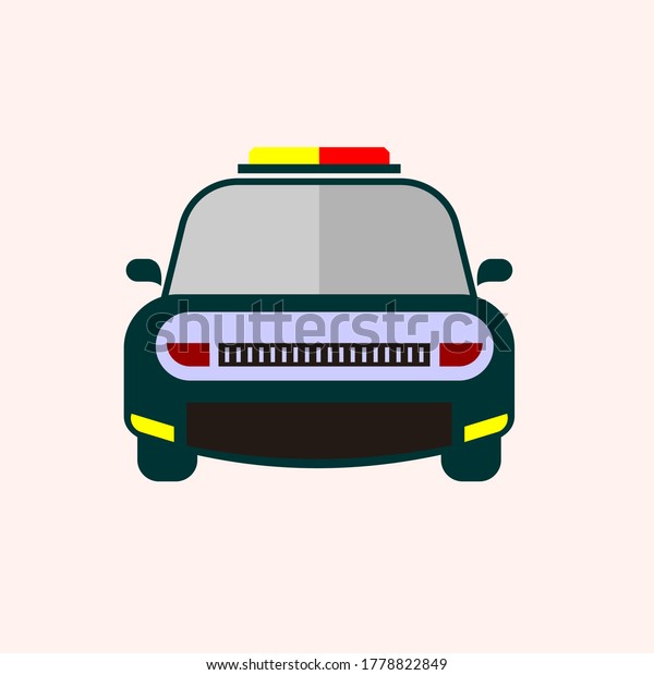 illustration of a police car\
with siren