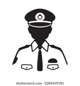 Illustration of police officer silhouette - upper body