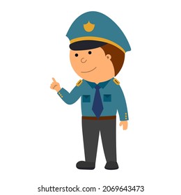illustration of a police vector isolated on a white background.