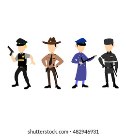 illustration of policeman cartoon with uniform in vector. Suitable to introduce profession to kids. Can be used for icon or logo.