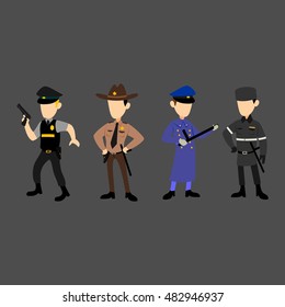 illustration of policeman cartoon with uniform in vector. Suitable to introduce profession to kids. Can be used for icon or logo.