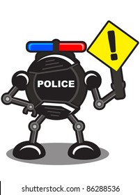 illustration of policeman robot