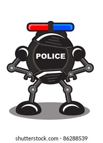 illustration of policeman robot